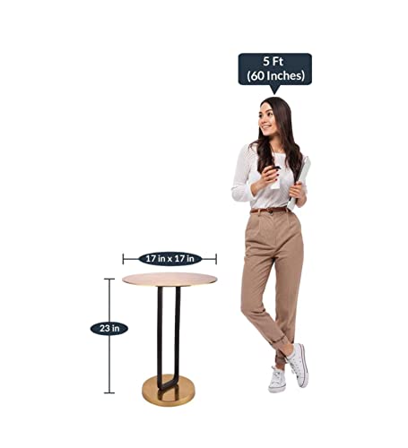 Image of Decor de Maison Brings Handcrafted Irwin'S Obsidian Table in Metal | Bed & Sofa Side Tables |End Table for Living Room, Bedroom, Office, Home Decor, Coffee Table (24 in Height) (Gold & Black)