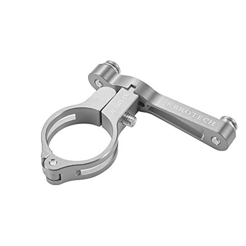 Kbrotech Bicycle Water Bottle Cage Holder Mount Adapter Adjustable Compatible Bike Handlebar Seatpost Fork Ultra Strong 7075 Aluminum Alloy CNC Machined (Sigle Gray)