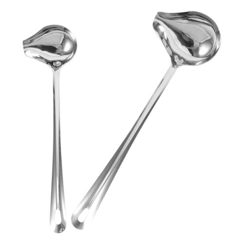 2 Stück Edelstahl Soßenlöffel Entenschnabellöffel Silber