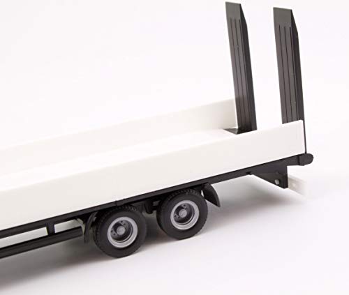 herpa LKW Tieflade-Tandemanhänger mit Auffahrrampen, weiß