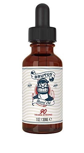 Razor MD Brutus Lightweight Beard Oil Conditioner for Men, Fast Absorbing Beard Growth Oil with Jojoba, Hemp Oil, and Vitamin E, Ideal for All Skin Types, Sandalwood Scent, 1 oz