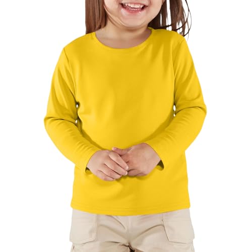 Kids Long Sleeve T-Shirt Soft Crewneck Top for Girls and Boys Comfortable Classic Tee