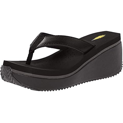 VOLATILE Women's Frappachino Thong Sandal,Black,7 M Cover