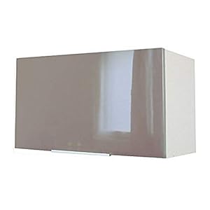 Berlioz Creations CH6HT Hängeschrank für Küche mit Dunstabzugshaube, in taupefarbenem Hochglanz, 60 x 34 x 35 cm, 100 Prozent französische Herstellung
