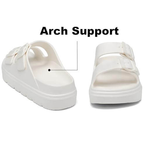 Image of TIKVAW Women's Platform & Wedge Sandals with Arch Support for Woman Slides Comfort Lightweight Outdoor Slippers Ultra Cushion