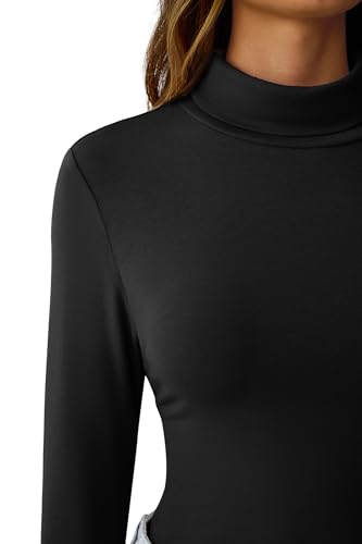 Womens Long Sleeve Shirts Mock Turtleneck Fall Fashion Basic Thermal Underwear Tops Winter Clothes 20254