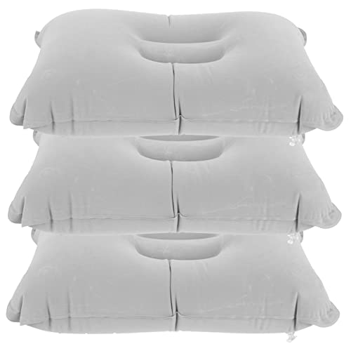 balacoo 3Pcs Portable Multi Function Inflatable Camping Pillow Ergonomic Outdoor Travel Cushion for Camping Hiking and Office Use Easy Inflate and Deflate Design