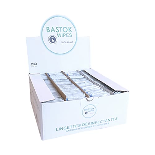 盒装 200 片 Bastok Wipes 消毒湿巾
