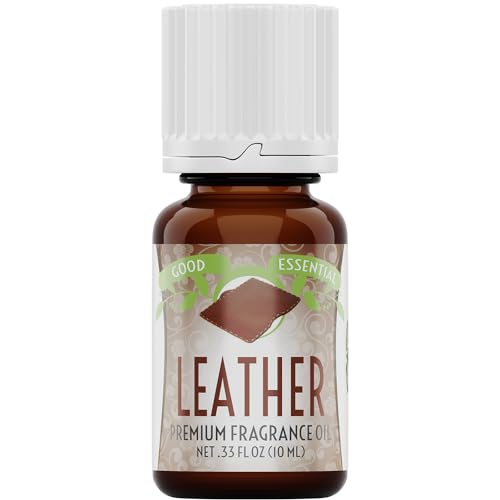 Image of Good Essential Professional Leather Fragrance Oil, 0.33 Fluid Ounces - Leather Scent for Candle Warmers, Wax Melts, and Diffusers