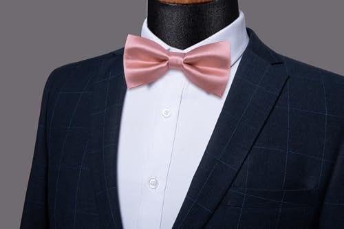 Image of YourTies Bow Ties for Men Pretied Bowties Solid Color Satin Bow Tie Formal Business Tuxedo Wedding Party Prom