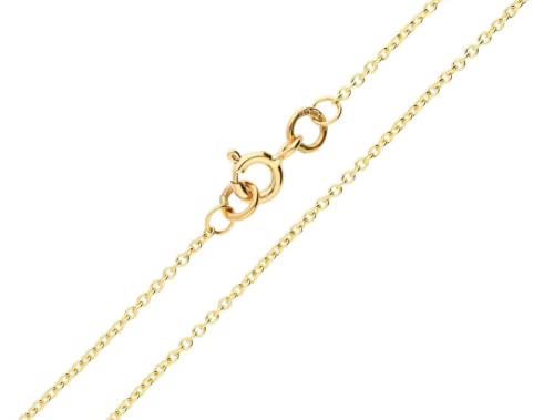 Old English Jewellers Collar de cadena Belcher de oro amarillo de 9 quilates para mujeres y hombres, 16 pulgadas, collar de cadena de oro para mujeres y hombres con certificado de autenticidad y