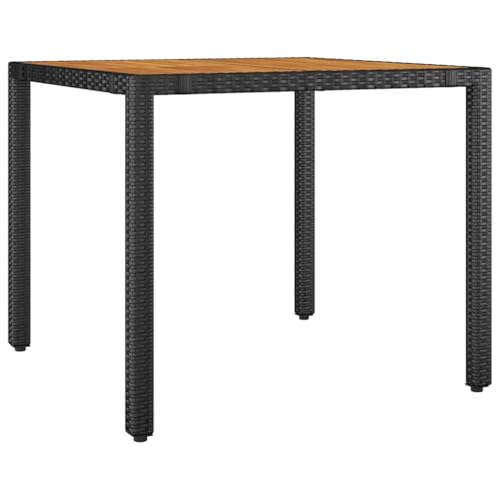 Ensemble de jardin moderne au design chic avec table rectangulaire et 4 chaises noires