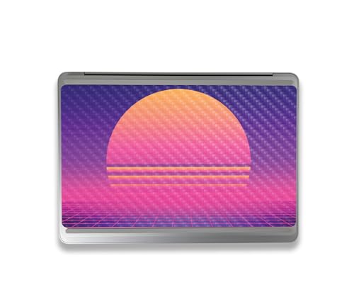 Image of MightySkins Carbon Fiber Skin Compatible with Microsoft Surface Laptop Studio 2 (2023) Full Wrap Kit - Synthwave Sunset | Protective, Durable Textured Carbon Fiber Finish | Made in The USA