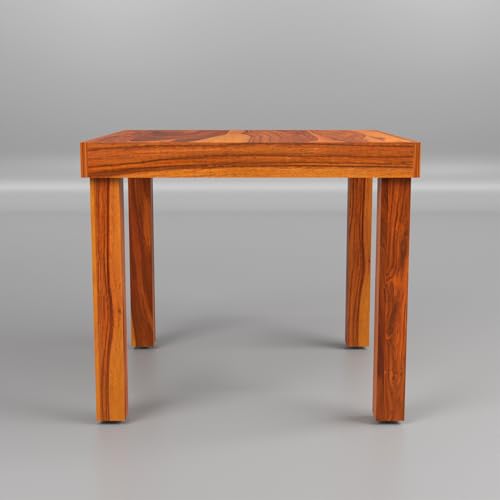 Image of Solid Sheesham Wood 4 Seater Dining Table Set with Chairs for Dining Room | Living Room | Home & Office | Hotels Restaurant & Cafe (4 Seater, Honey Finish)