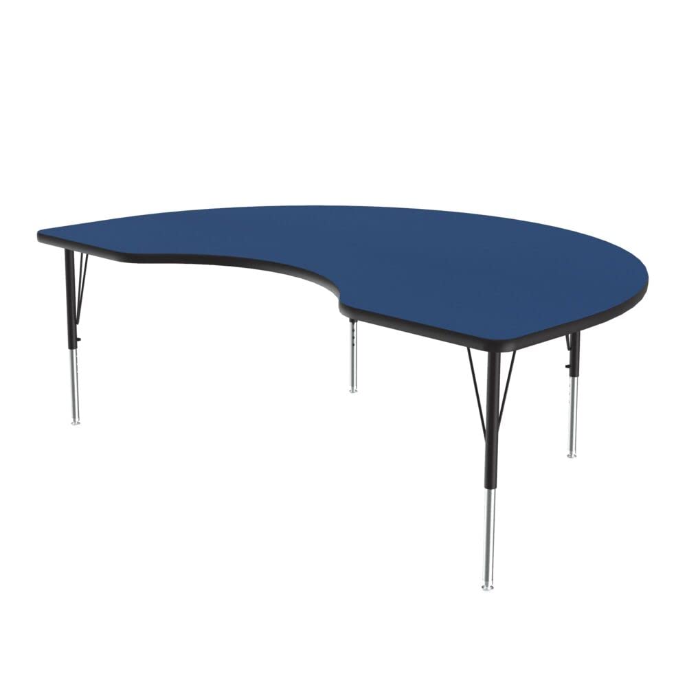Photo 1 of ***MISSING LEGS*** ***ONLY TABLE TOP*** Correll 48"x72" Kidney Shaped Classroom Activity Table, Height Adjustable (19"-29") Blue Durable High Pressure Laminate, School Furniture, Made in The USA