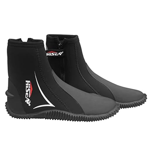 KOCAN Tauchstiefel, 5 mm Neopren-Tauchstiefel Neoprenanzug-Stiefel mit seitlichem Reißverschluss für Männer und Frauen,Schnorcheln,Tauchen