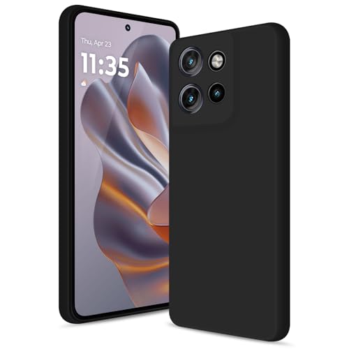 Btstring Hülle für Motorola Edge 50 Neo, Hochwertiges Silikon Hülle, Ganzkörper Handyhülle mit Seidig-Weicher Berühren, Kratzfestes Weiches Mikrofaserfutter (Schwarz)