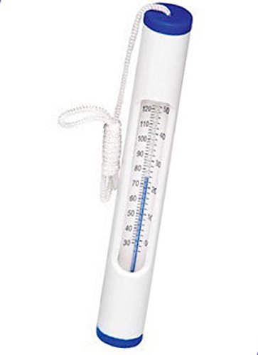 Swimming Pool, Spa Hot Tub Bath Thermometer, 6' White with String Cord