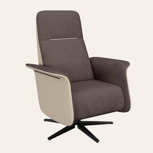 Image of Interio by Godrej TuneIn Motorised 1-Seater Fabric Recliner Chair with USB Ports 3-Year Warranty, Brown, Adjustable Headrest