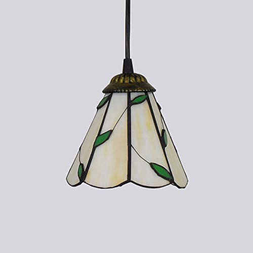 Lustre en verre teinté vert style Tiffany E27 cuisine