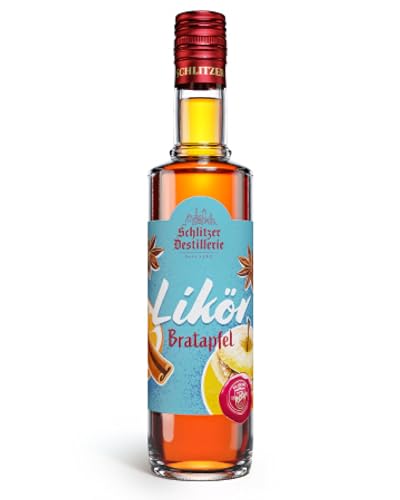 Schlitzer Bratapfellikör 0,5L, 25% Vol., winterlicher Apfellikör mit Zimt, Nelken und...