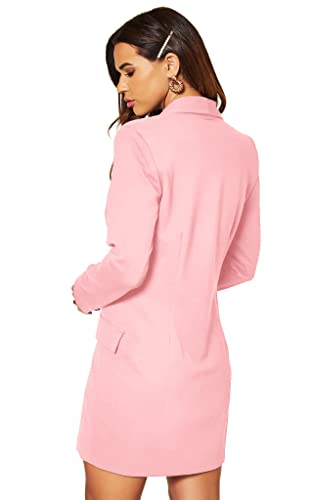 Image of UNIQUE 21 Women Luxe Stain Breasted Asymmetric Blazer Dress - Ladies Elegant Casual Work Office Events Blazer Dresses