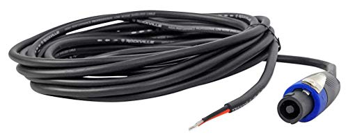 Image of Rockville RHC20 20ft Speakon to Bare Wire Speaker Cable, 16 Gauge, 100% Copper, High-Fidelity Audio, Durable Build, Easy Connectivity, for DJs and Home Audio