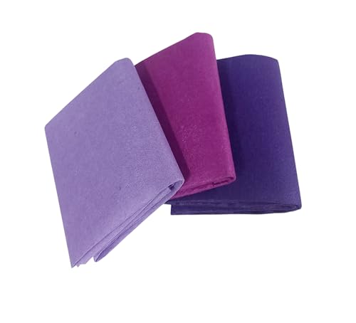 Image of Pack of 3 Purple Shades Felt Fabric Sheet Stiff (Hard) Size 19 inch x 21 inch inch | School DIY Crafts Patchwork, Table & Board Backdrops Embroidery Sewing 3pcs