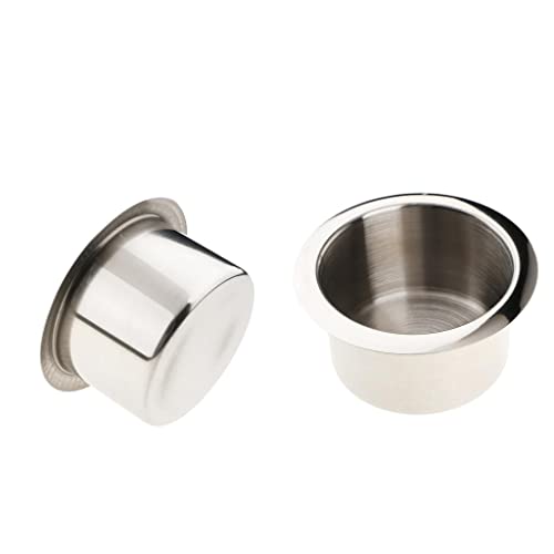 Shiwaki ドリンクホルダー カップホルダー ステンレス製 海洋ボートトラックキャンピングカーRV用 実用的 2個入