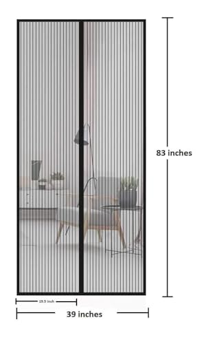 Image of Polyester Magnetic Mosquito Net for Door | Mosquito Curtain for All Door Types & Sizes | Auto-Closing Insect Screen to Keep Mosquito Out (210x100 cms)