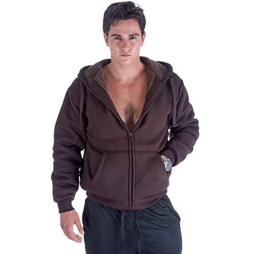 Image of Yasumond Hoodies for Men Zipper Fleece Sweatshirt Heavy Sherpa Lined Hooded Warm Winter Coats Big Tall