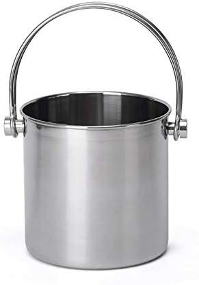 TEMKIN Cubitera de Acero Inoxidable de Primera Calidad con colador Pinzas para Hielo Cubitera de Hielo de Doble Pared Recipiente para Cubitos de Hielo de Acero Inoxidable con Pinzas para Hielo TEMKIN Cubitera de Acero Inoxidable de Primera Calidad con colador Pinzas para Hielo Cubitera de Hielo de Doble Pared Recipiente para Cubitos de Hielo de Acero Inoxidable con Pinzas para Hielo