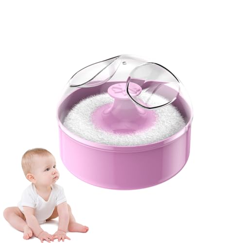 ボディパウダーパフコンテナ、ポータブルタルカムパウダーパフボックス、軽量ボディパウダーパフケース、空のパウダーディスペンサー家庭や旅行用の衛生的な保管