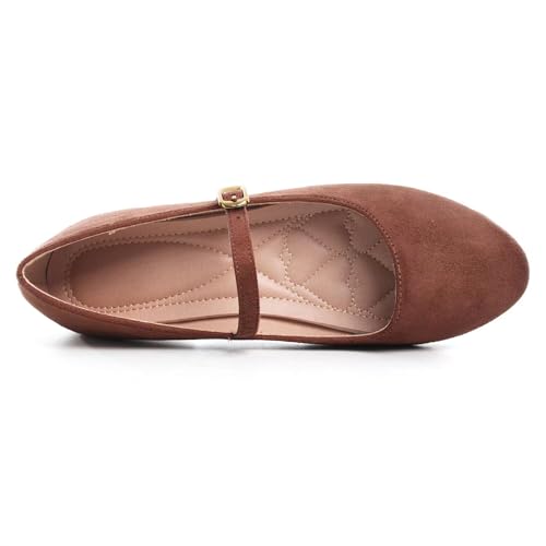 Hee grand Mary Jane Shoes for Women Buckle Strap Ballet Flats Comfortable Leather Dress Shoes4