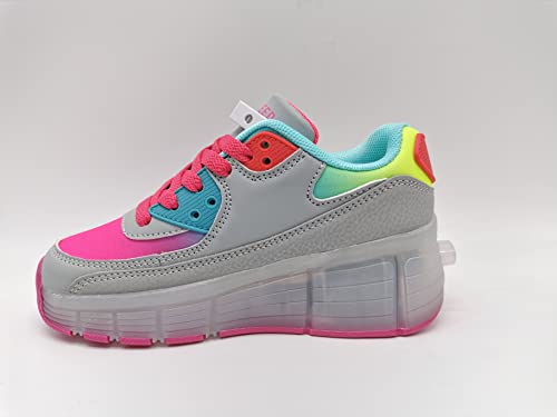 SDSPEED 7 Colors LED Rechargeable Kids Roller Skate Shoes with Single Wheel Shoes Sport Sneaker4