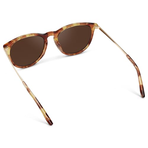 Image of WearMe Pro Round Polarized Sunglasses for Women - UV400 Protection, Lightweight Frame, Vintage Retro Style