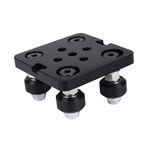 PLAFOPE European Aluminum Profile Pulley 2040 V-groove Black Aluminum Alloy Lightweight Gantry Plate Pulley for 3d Print