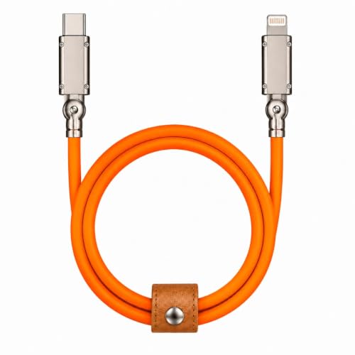Image of Treziya USB C to Lightning Cable, 180 Rotating Connector Fast Charging Cable for iPhone, iPad & Lightning Devices, Durable Flexible Charging & Sync Cable, Orange
