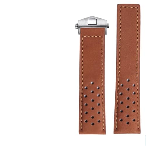 Bracelet caoutchouc 22mm marron foncé idéal pour le sport et le quotidien