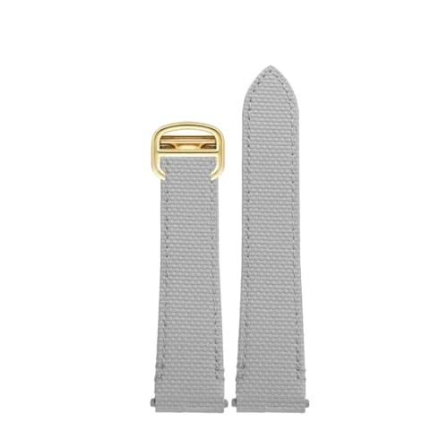 FKM ���o�[���v�o���h Cartier Santos De WSSA0009 WSSA0010 �ƌ݊�������A�N�C�b�N�����[�X�����p�t�b�f�S���X�g���b�v 19mm 21mm(A-Gray-Gold,21mm)