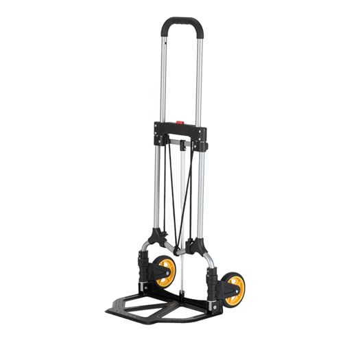 Magna Cart Ideal Steel Folding Hand Truck Dolly Cart (3 Pack) - 150 lb Capacity, Extendable Handle, Retractable Rubber Wheels, Silver/Black