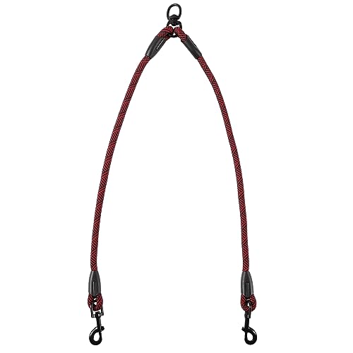 2 Dog Leash, 360° Swivel No Tangle Double Dog Walking & Training Leash, Comfortable Shock Absorbing Reflective Bungee Lead Walk 2 Dogs with Ease