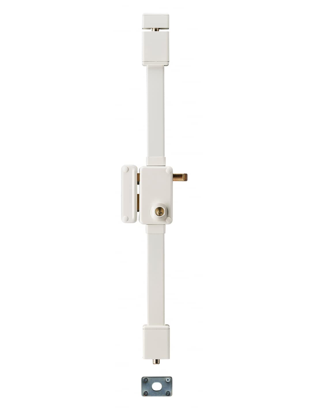 THIRARD - Serrure en Applique Beluga à Tirage pour Porte d'Entrée - Gauche - 3 Points - Porte de 1,65 à 2,25 m - Transit2 Ø23 mm - Axe 45 mm - Blanc - 4 Clés - Mécanisme Sécurisé - Installation Facile
