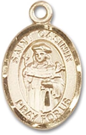14kt Gold Filled St Casimir of Poland Pendant on a 18 inch Gold Filled French Rope Chain.