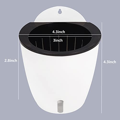 Flowden Self Watering Hanging Planters, 7 Pack Visible Water Level Indoor Outdoor Plants Flowers Pots - Wall Mounted Plants Holder White Plastic 4.3 Inch With Hooks #TOP1