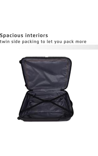 Image of PP Hard Shell 4 Wheels 360 Degree Safari Trolley Bag for Travel Black, Set of 2, Free Size, 70 cm