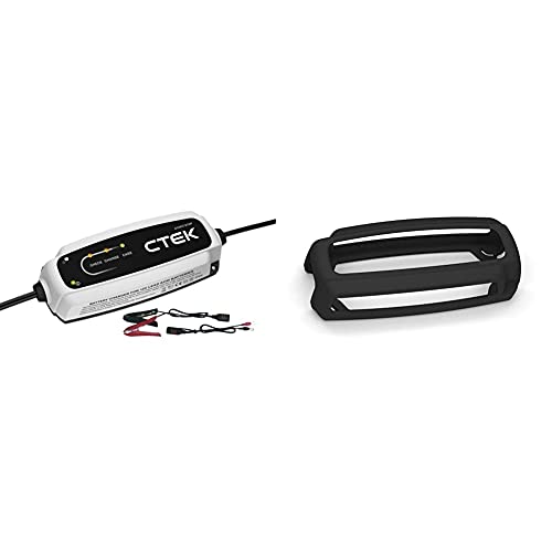 CTEK CT5 Start/Stop Intelligentes Batterielade- Und Erhaltungsgerät, Entwickelt Für Fahrzeuge Mit Start/Stopp Technologie & Protect Bumper: Rutschfester Gummischutz für Ihr CTEK Batterieladegerät
