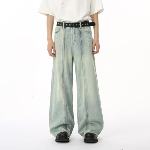 Men's Denim Jeans Straight Wide Leg Relaxed Casual Weekend Office Lounge Pants for Men2