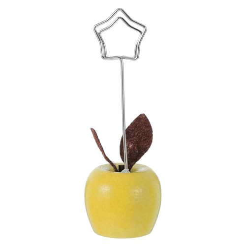 LOLIPPYY かわいいリンゴ型木製メモクリップ ノートホルダー 多機能デスクアクセサリー オフィスや家用デスク装飾 安定した耐久性ある素材