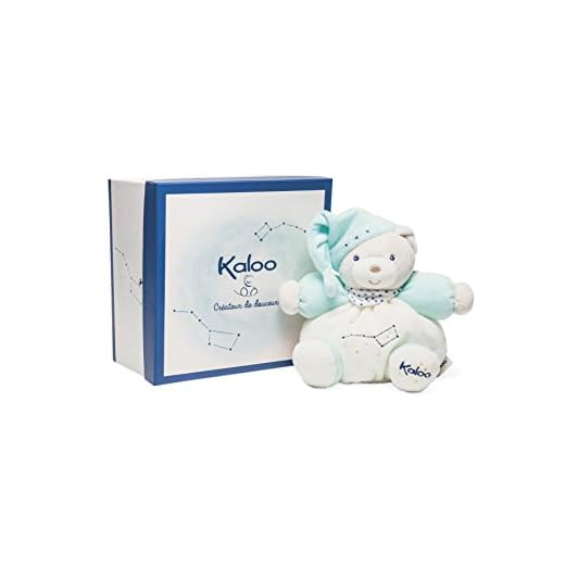 Kaloo - Colección Petite Etoile Osito Gordinflón de peluche fosforescente turquesa, 18 cm (K960294)